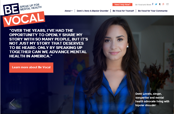 Demi Lovato: Start Conversations on Living Well with Mental Illness Photo Credit: by bevocalspeakup.com