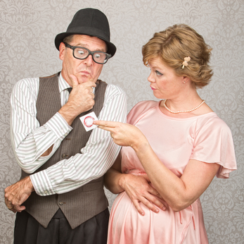 Back in the Sack Birth Control Options After Baby Nervous Couple with Contraceptives by creatista, despositphotos.com