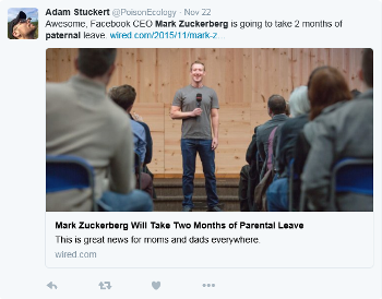 How Mark Zuckerberg Sets the Paternal Leave Tone for the Next Generation preview Photo Credit: @PoisonEcology | Twitter
